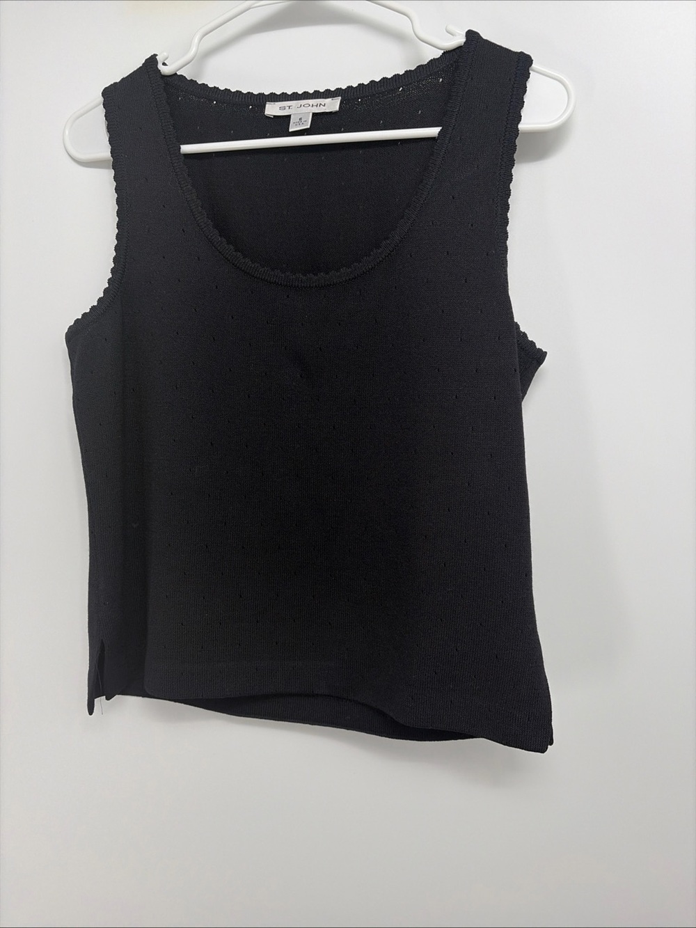 St John Black Knit Tank Top Womens Small Luxury Timeless Sleeveless
